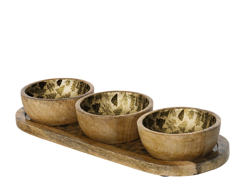 ***DECO SET MANGOWOOD GOLD L33.00-W13.00-H6.00cm