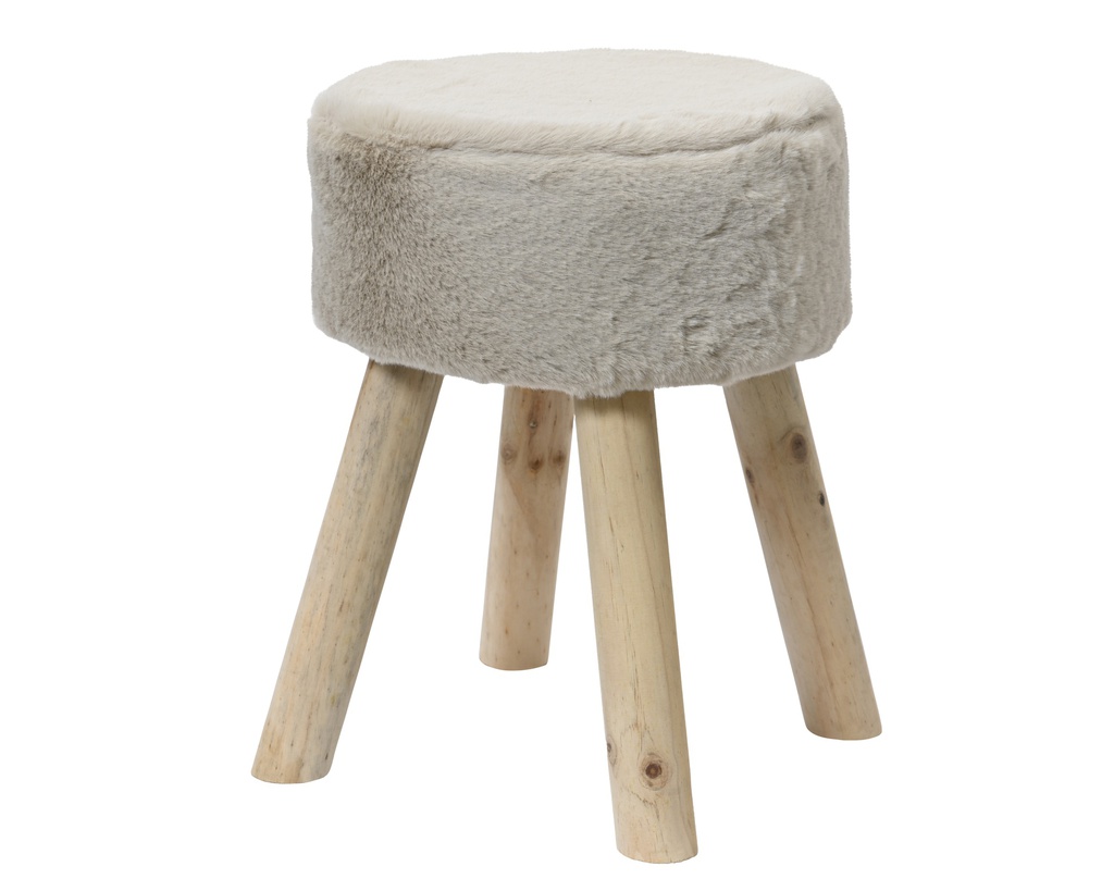 ***STOOL POLYESTER BEIGE dia30.00-H38.00cm