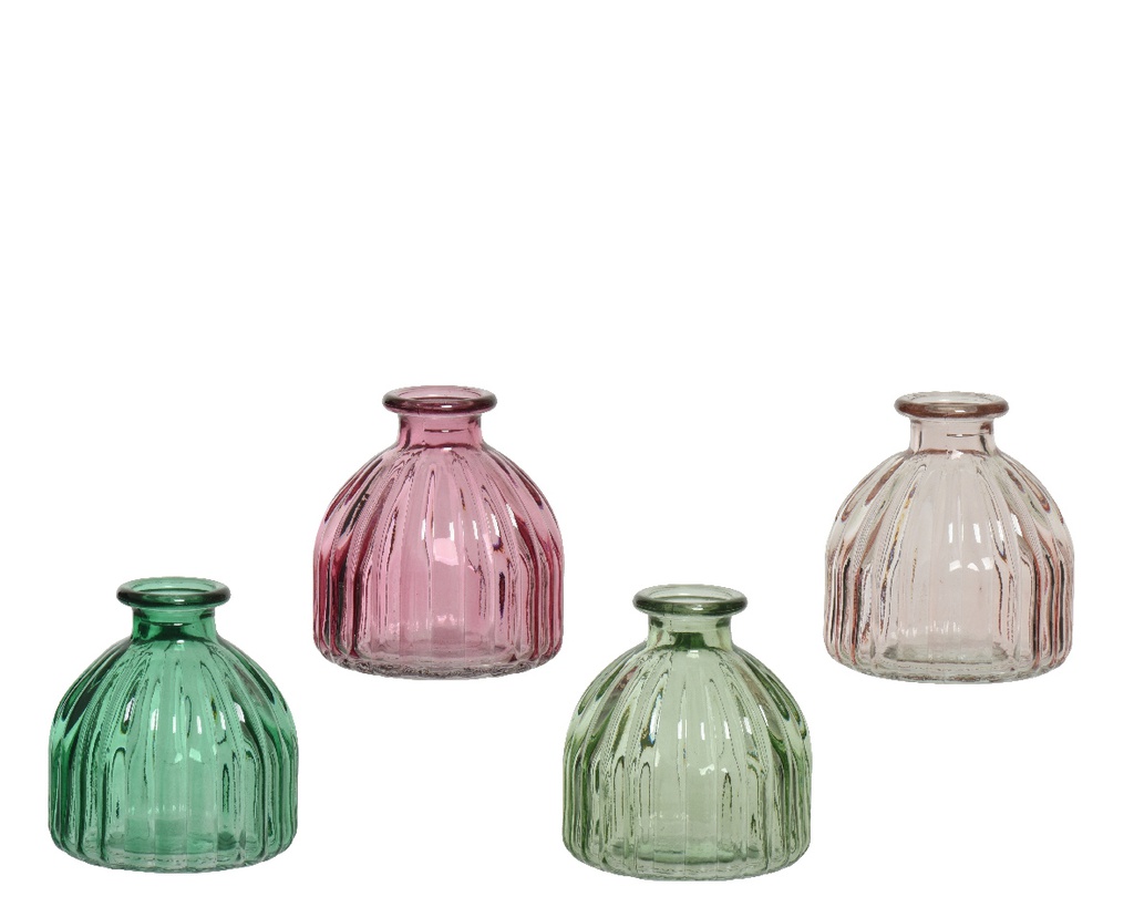 ***VASE GLASS ASSORTED dia8.00-H8.50cm