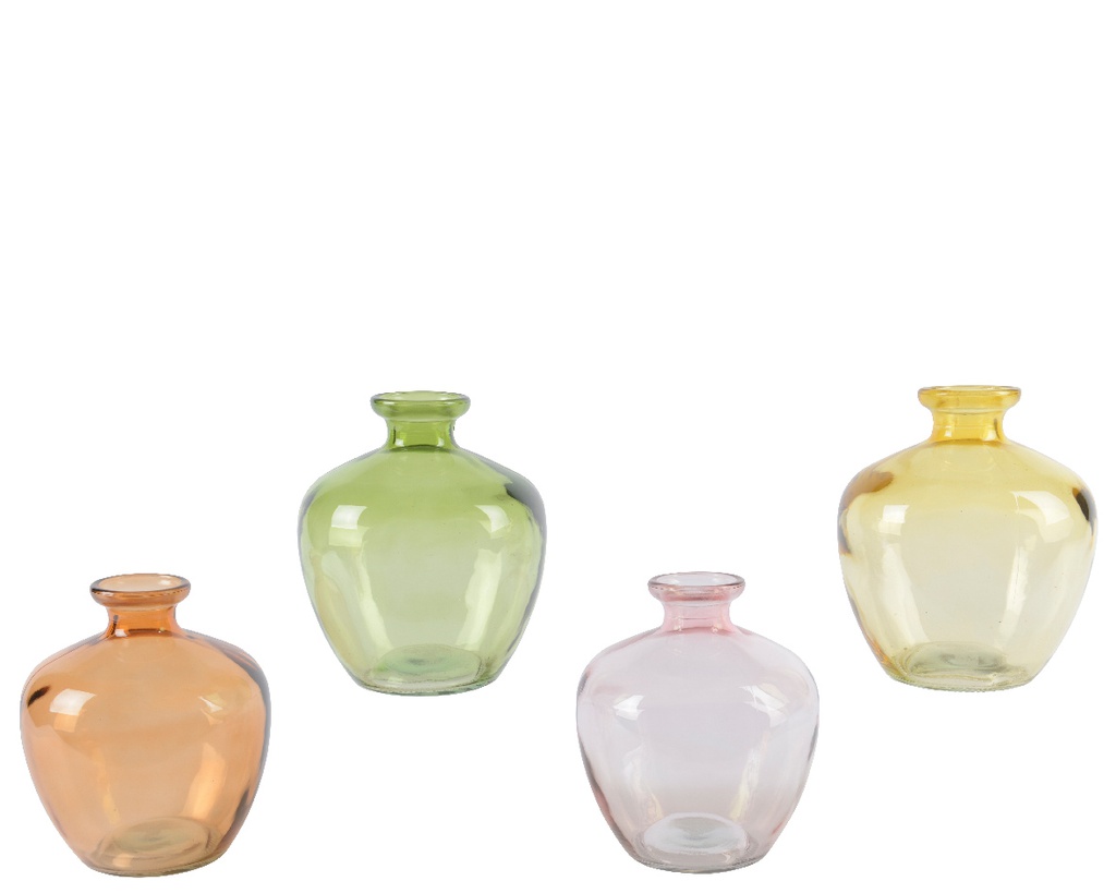 ***VASE GLASS ASSORTED dia14.00-H16.00cm