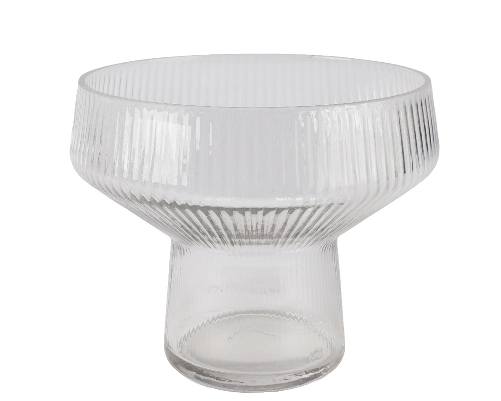 ***VASE GLASS TRANSPARENT dia19.90-H16.30cm