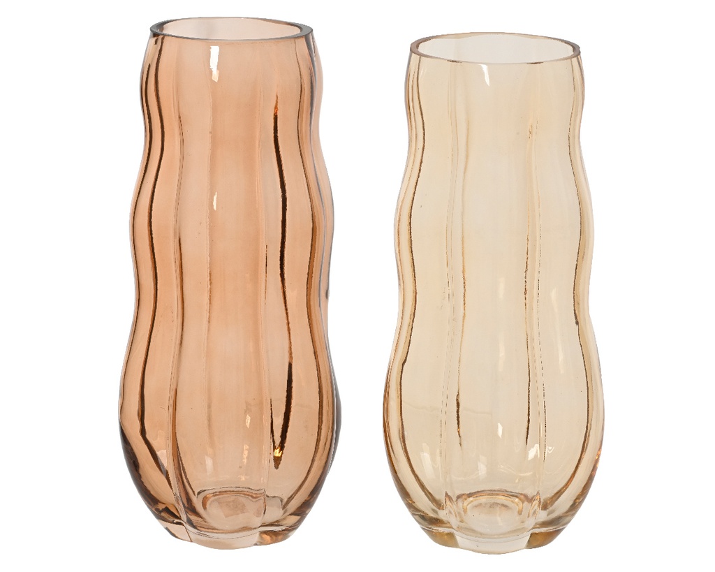 ***VASE GLASS ASSORTED dia11.50-H22.00cm