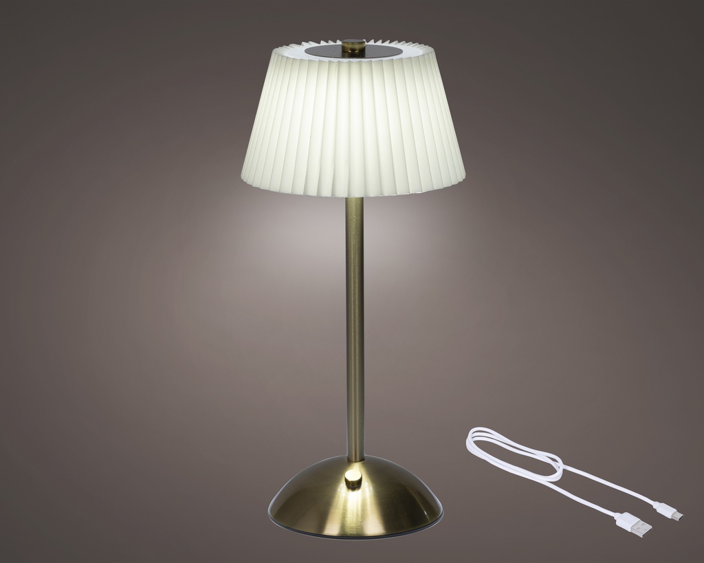 ***LED RECHARGEABLE TABLE LAMP BO INDOOR CREAM/GOLD dia15.00-H30.50cm-20L