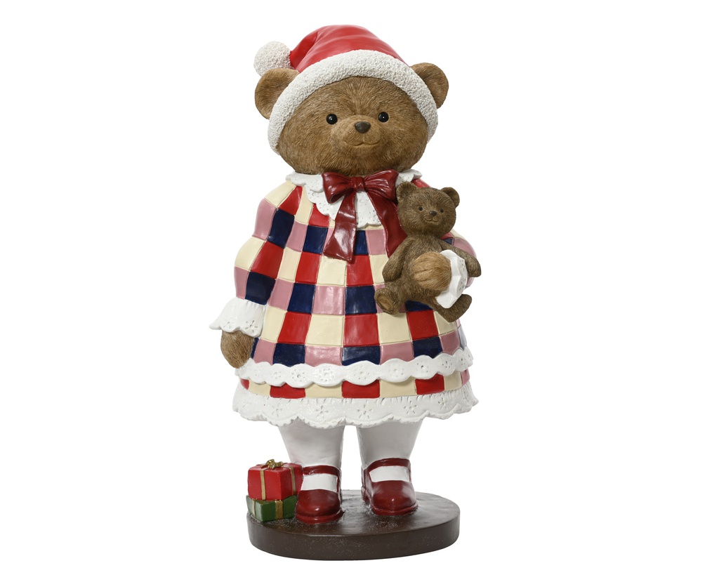 ***BEAR POLYRESIN BROWN/COLOUR(S) L31.00-W24.50-H57.50cm