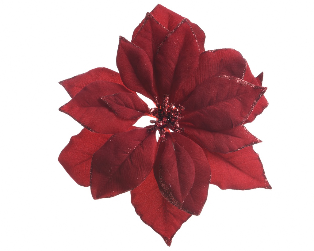 ***POINSETTIA POLYESTER BURGUNDY dia24.00-H6.00cm