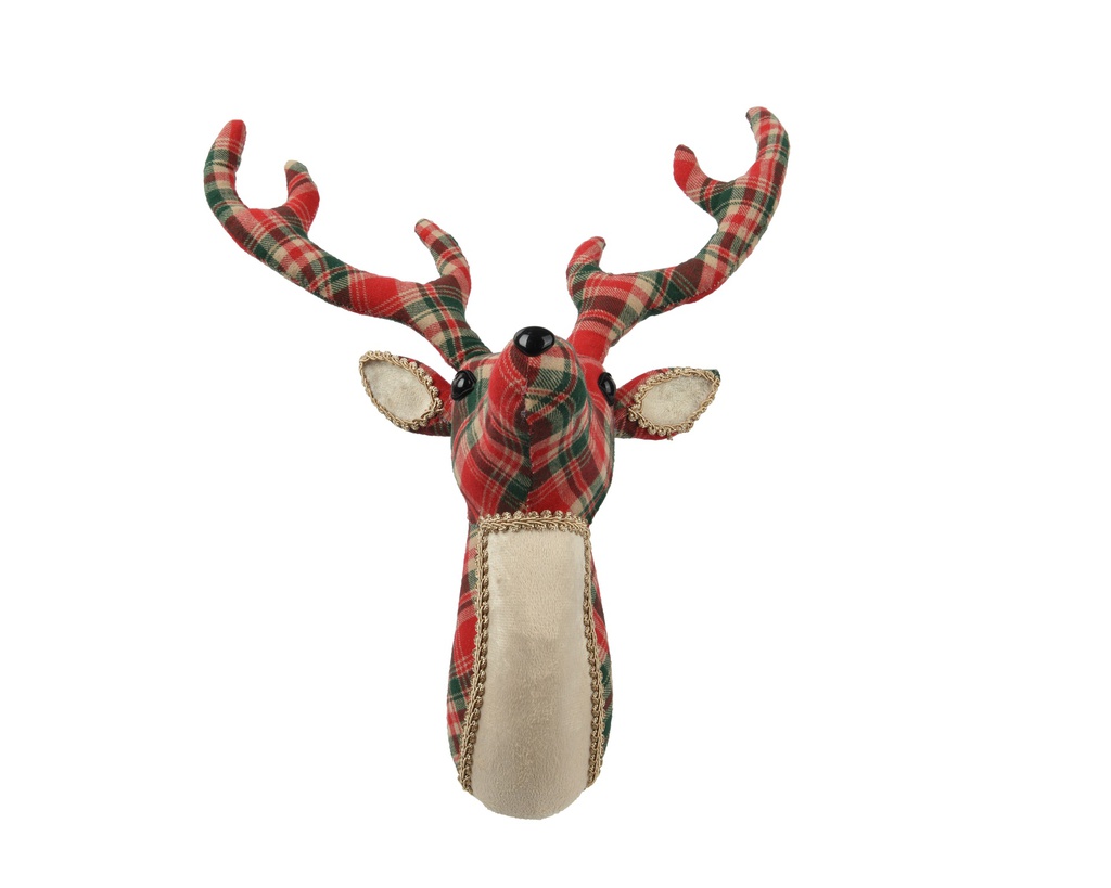 ***DEERHEAD POLYESTER RED/COLOUR(S) L29.00-W33.00-H55.00cm
