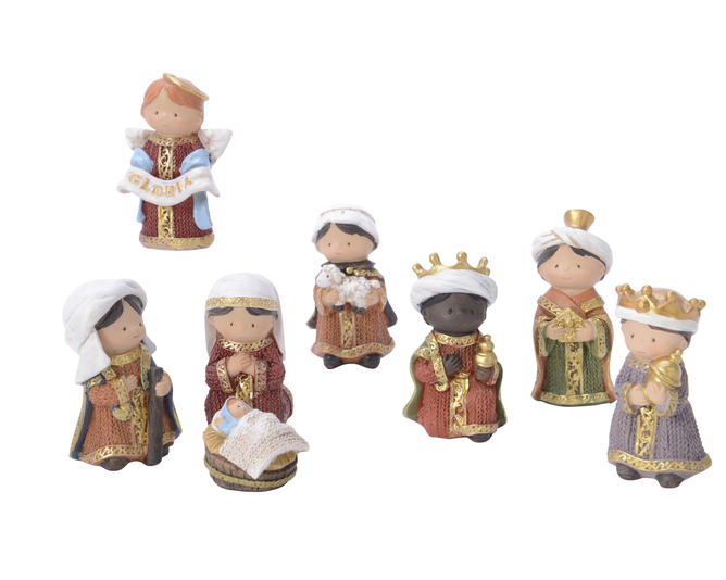 NACIMIENTO RESINA  8CM - SET DE 8 FIGURAS -