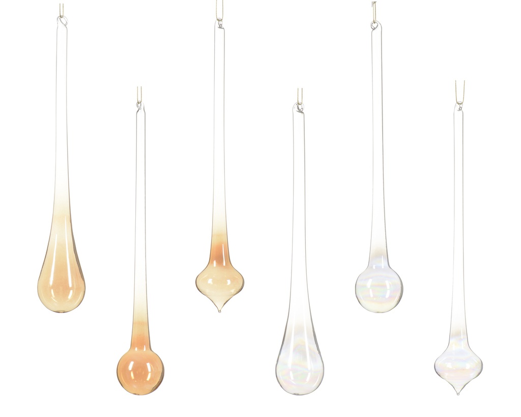 ***ORNAMENT GLASS ASSORTED dia7.00-L7.00-W7.00-H30.00cm