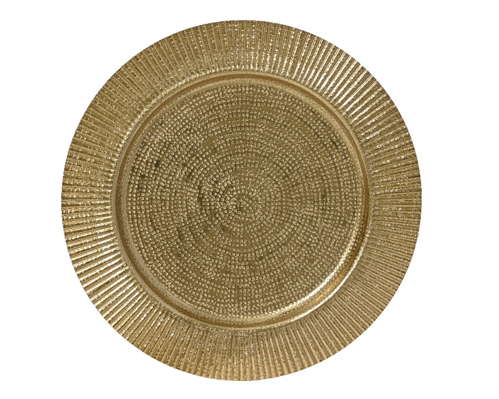 ***DECO PLATE ALUMINIUM GOLD L33.00-W33.00-H1.00cm
