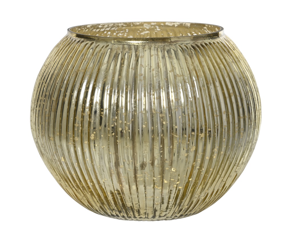 ***HURRICANE GLASS GOLD L23.00-W23.00-H20.00cm