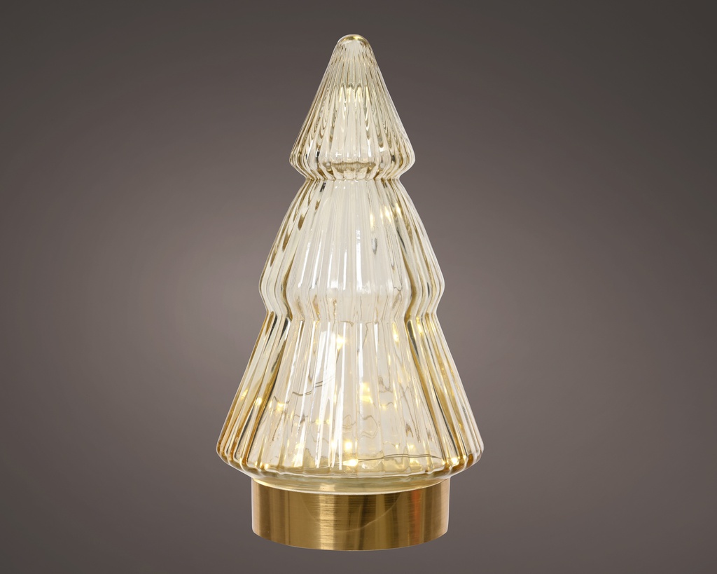 SAPIN MICRO LED - AMBRE/BLANC CHAUD - dia10.50-H19.50cm-15L