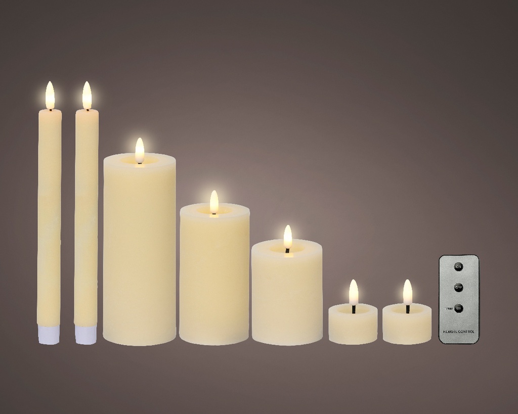 ***LED WICK CANDLE BO INDOOR CREAM/WARM WHITE dia7.00-H19.00cm-1L