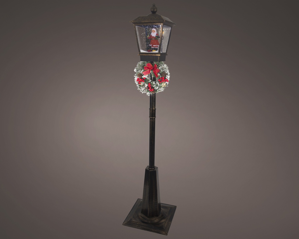 FAROLA/LINTERNA CON LUZ/NIEVE LATON ANTIQUE L40.00-W40.00-H180.00cm-33L