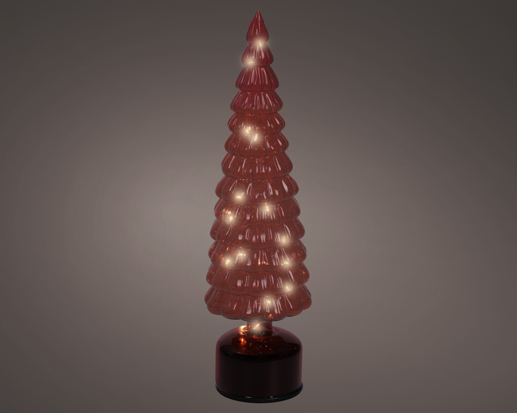  MICRO LED SAPIN ROTATIF -  ROUGE/BLANC CHAUD - dia11.00-H39.00cm-20L