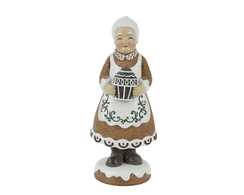  FEMME EN RÉSINE - MARRON -13.00-W12.50-H31.00cm