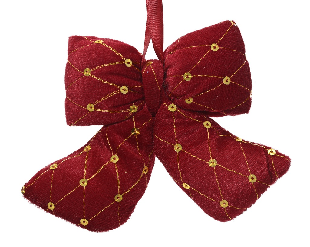 ***BOW POLYESTER VELVET RED L3.00-W11.00-H11.00cm