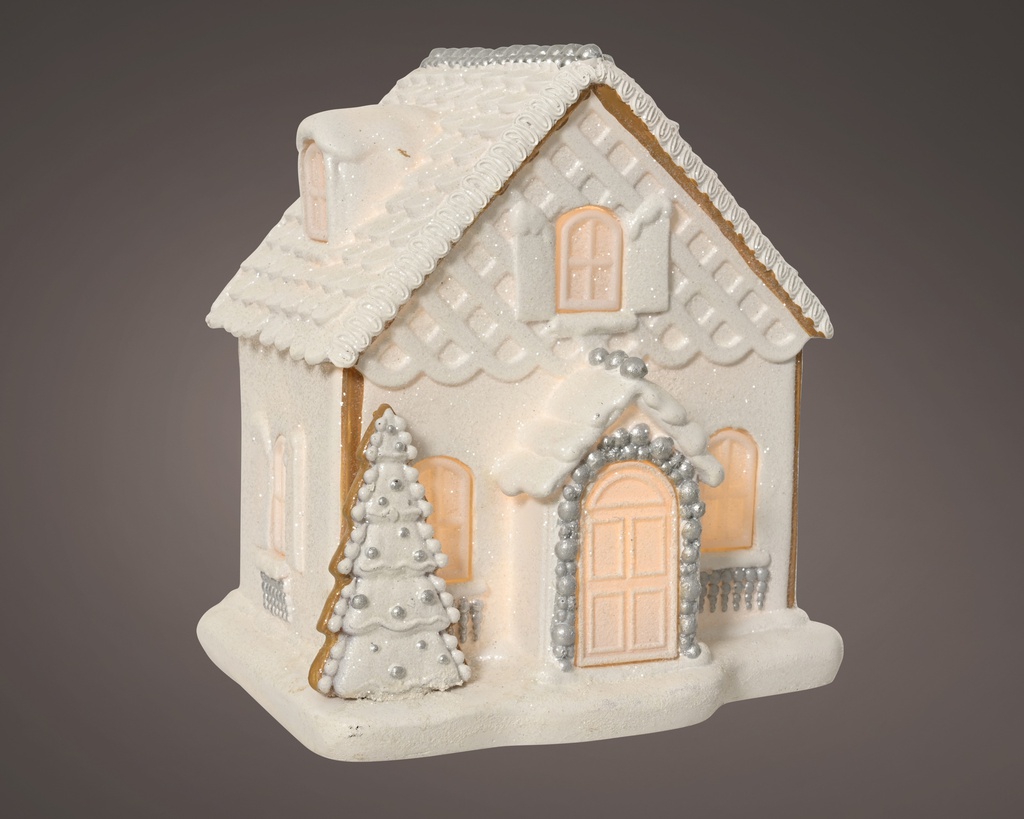 PETITE MAISON AVEC DE LA LUMIÈRE - BLANC - L20.00-W18.50-H21.00cm