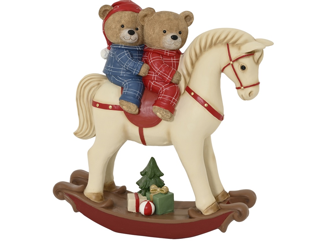 OSOS EN CABALLITO BALANCÍN - MAGNESIO -  L27.00-W75.50-H80.00cm