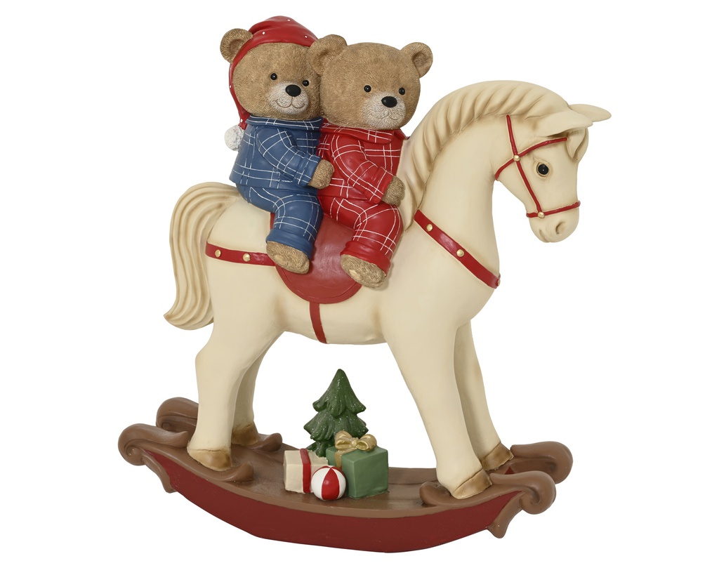 OSOS EN CABALLITO BALANCÍN - MAGNESIO -  L27.00-W75.50-H80.00cm