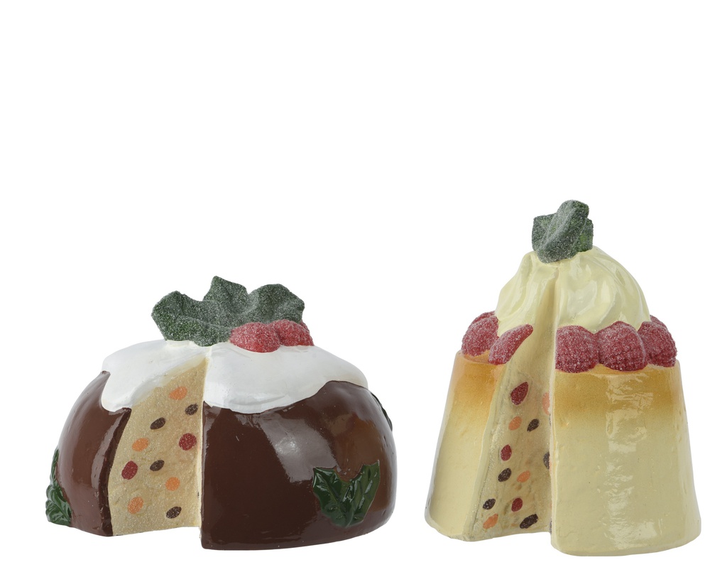 GATEAUX DÉCORATIFS EN TERRE CUITE - 2 MODÈLES - PRIX À L'UNITÉ - L17.80-W17.90-H12.00cm