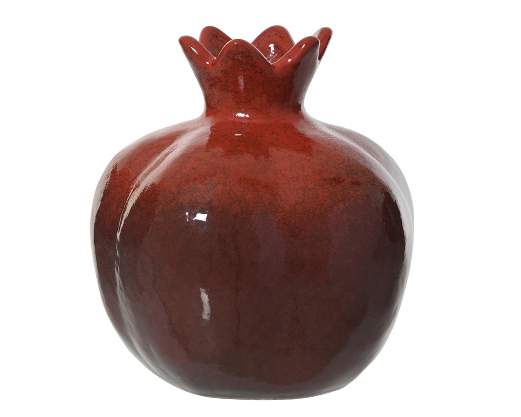 ***VASE STONEWARE MAROON dia20.00-H21.00cm