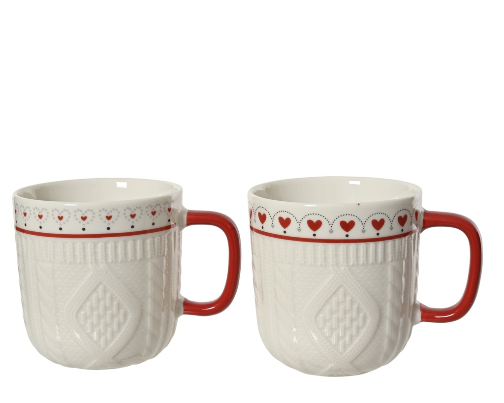 TAZA PORCELANA "TRICOT" - 2 DISEÑOS - PRECIO UNIDAD - MUSTHAVE - dia8.70-H9.30cm