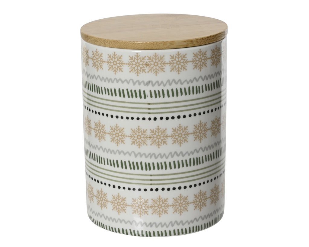 BOTE PORCELANA BLANCO/VERDE dia9.80-H12.50cm