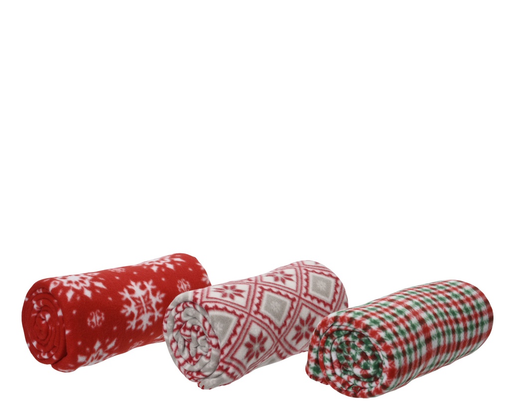 MANTA IMPRESA MOTIVO NAVIDEÑO - FORRO POLAR - - 3 DISEÑOS - PRECIO UNIDAD - L130.00-W170.00-H0.40cm