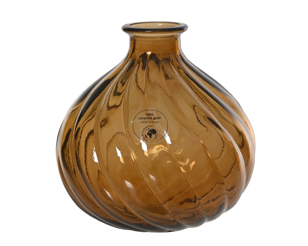 JARRON CRISTAL RECICLADO MARRON dia16.00-H17.00cm