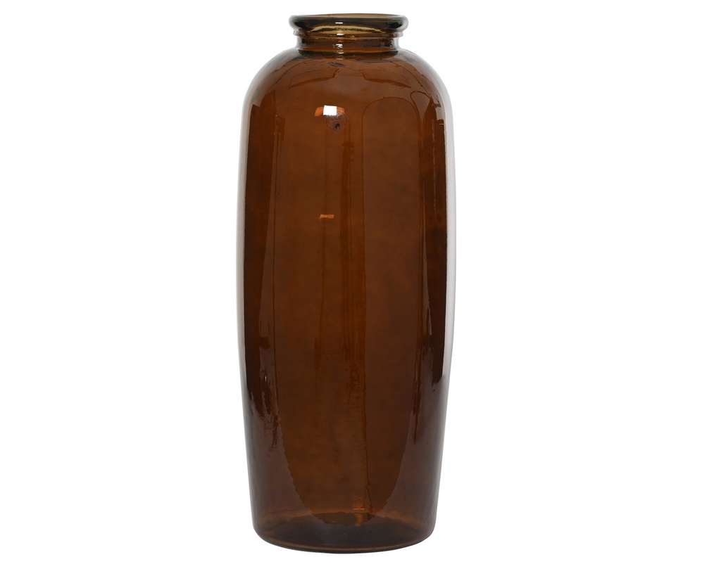 ***VASE RECYCLED GLASS BROWN dia27.50-H71.00cm