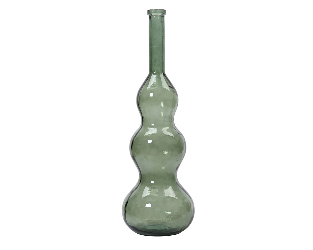 ***VASE RECYCLED GLASS DARK GREEN dia33.00-H100.00cm