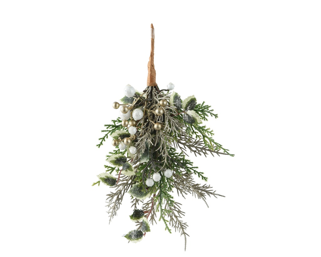 BRANCHE AVEC DES PAILLETTES VERTES - L6.00-W15.00-H27.00cm