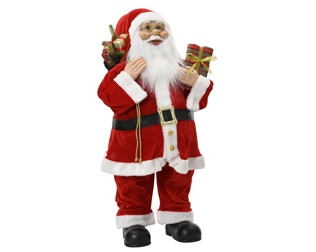 PÈRE NOEL AVEC UN OURS - BLANC/ROUGE - L35.00-W28.00-H80.00cm