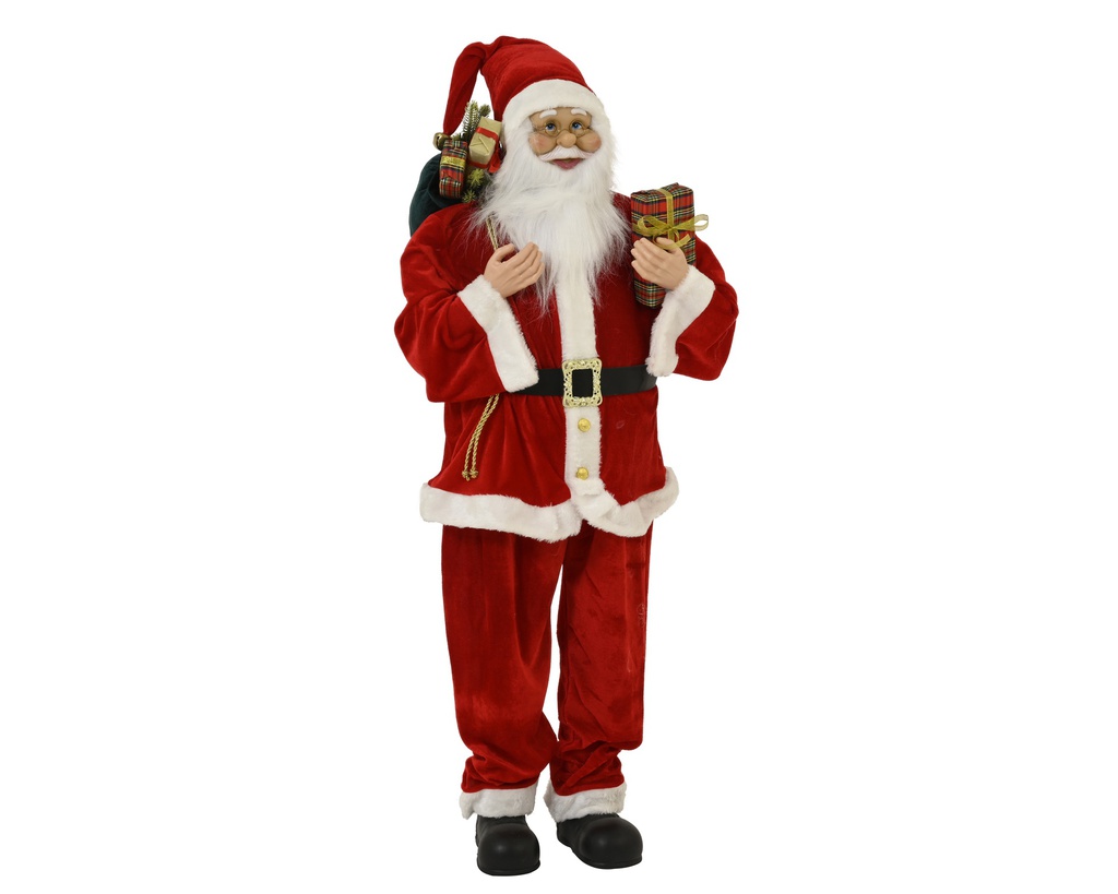SANTA CLASICO CON REGALO - BLCO/ROJO -  L42.00-W28.00-H110.00cm