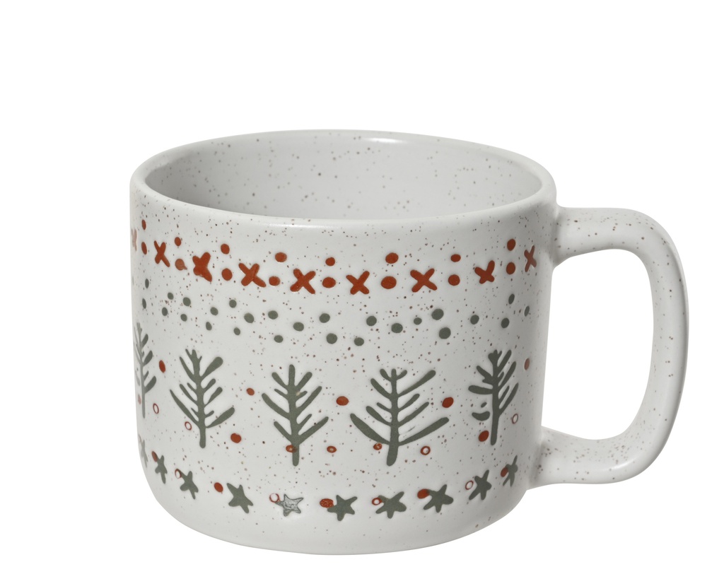  TASSE EN CÉRAMIQUE - MOTIF DE NOËL - L12.50-W9.50-H8.60cm