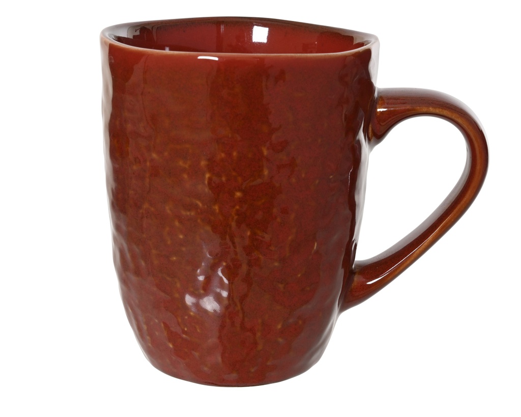 ***MUG STONEWARE OXBLOOD L11.60-W8.20-H10.30cm