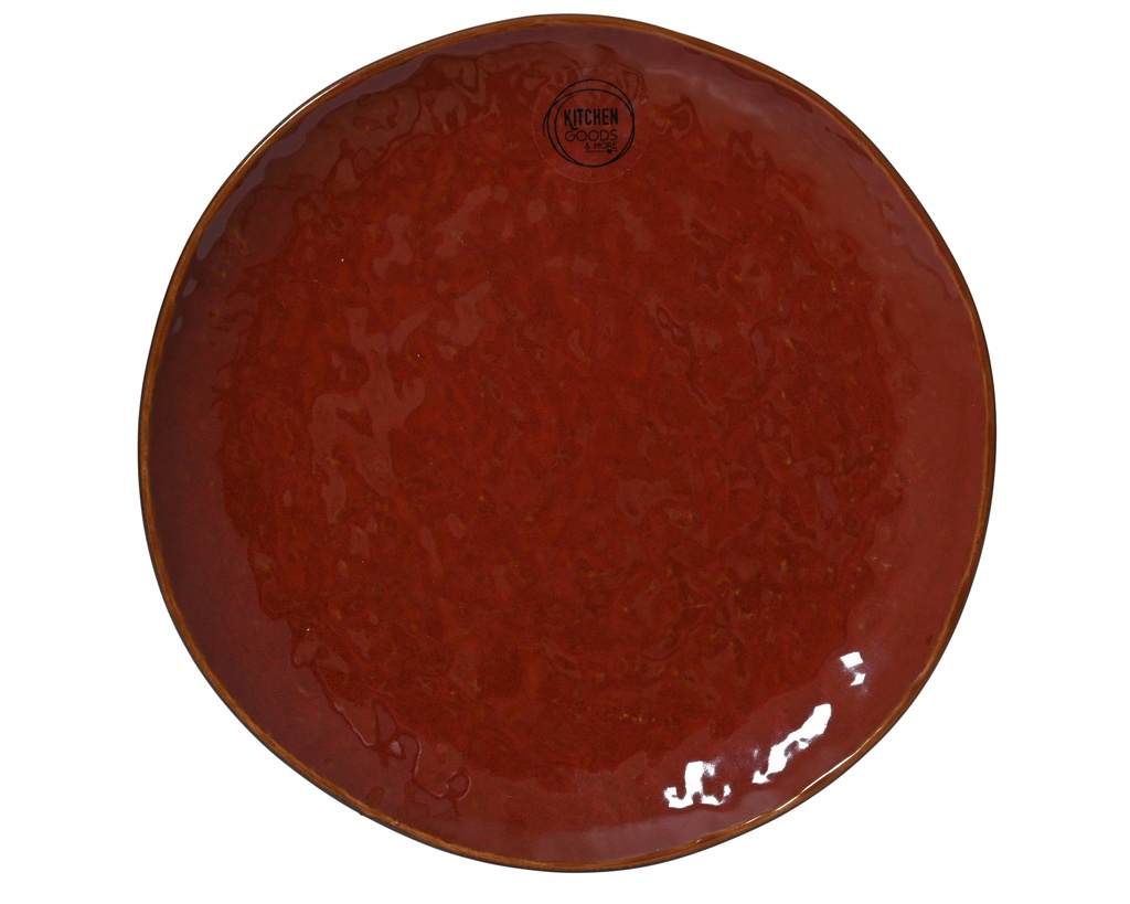 ***BREAKFAST PLATE STONEWARE OXBLOOD dia21.00-H2.10cm