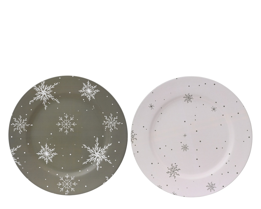 BAJOPLATO COPO DE NIEVE - VERDE/BLCO - 2 COLORES - PRECIO UD - dia33.00-H1.50cm