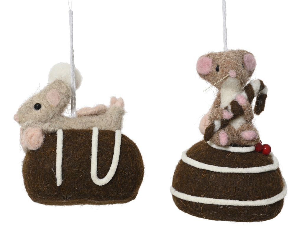 ***MOUSE WOOL ASSORTED L8.00-W8.00-H12.00cm