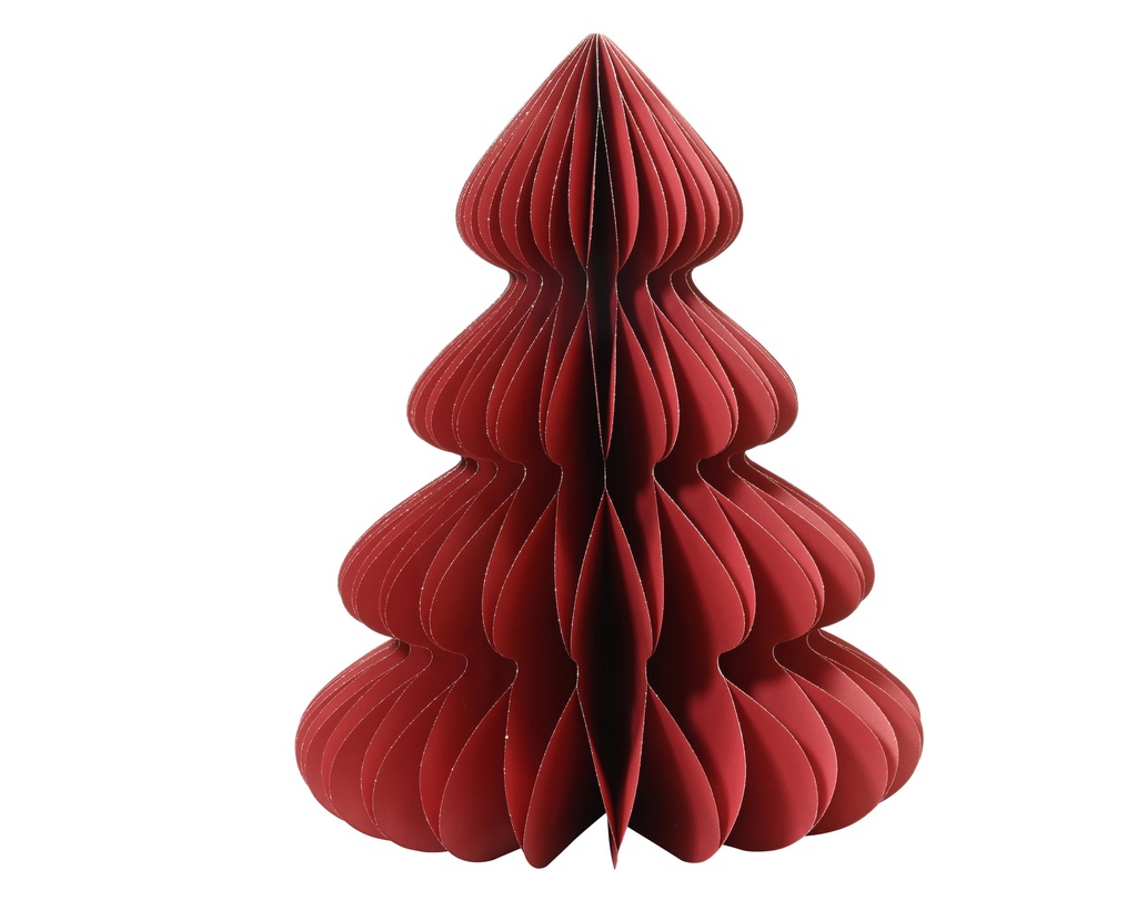 SAPIN DE NOEL EN PAPIER - ROUGE - dia48.00-H60.00cm