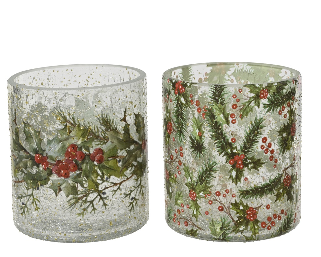 ***TEALIGHTHOLDER GLASS ASSORTED dia9.00-H10.00cm