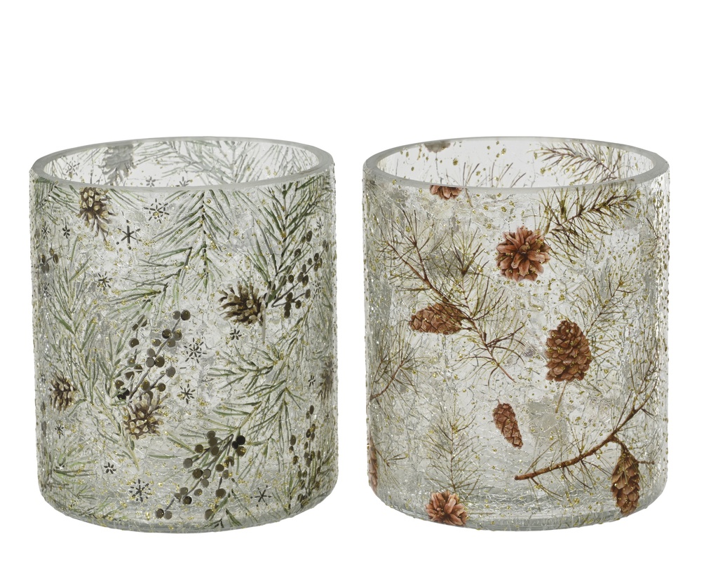 ***TEALIGHTHOLDER GLASS ASSORTED dia9.00-H10.00cm