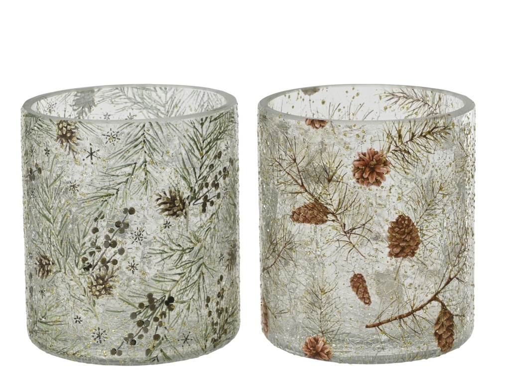 ***TEALIGHTHOLDER GLASS ASSORTED dia9.00-H10.00cm