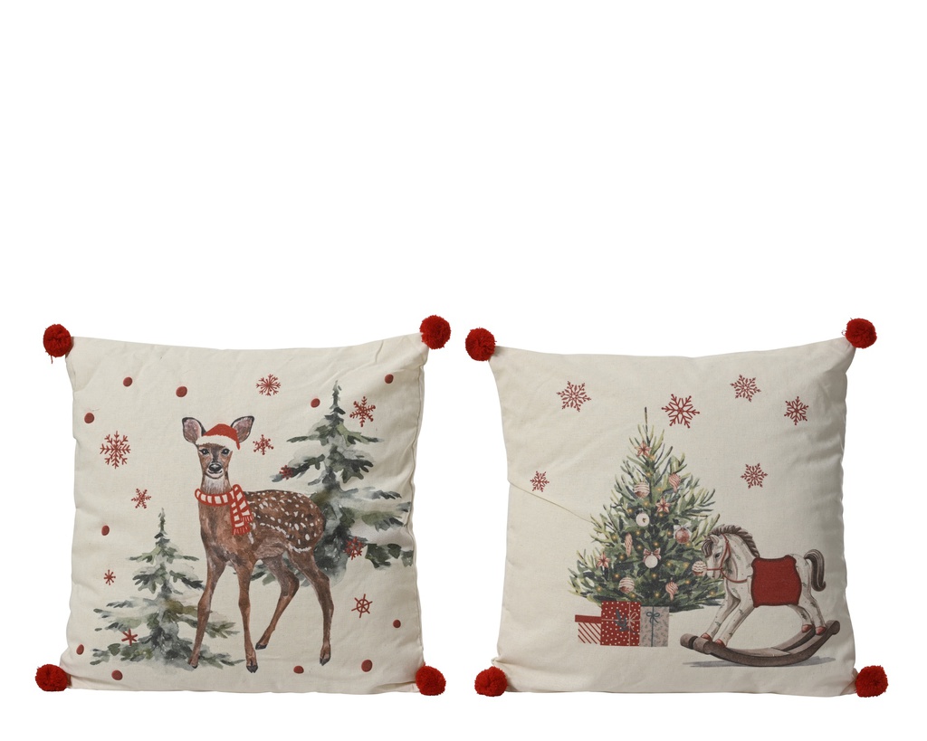 COUSSIN DE NOEL - 2 MODÈLES - PRIX À L'UNITÉ - L45.00-W45.00-H8.00cm