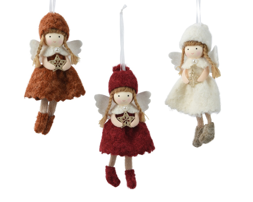 ***ANGEL POLYESTER WITH SATIN HANGER ASSORTED L18.00-W9.00-H4.00cm