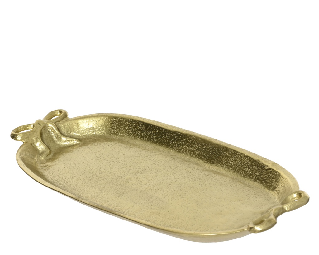 ***DECO PLATE ALUMINIUM GOLD L37.00-W15.00-H3.00cm