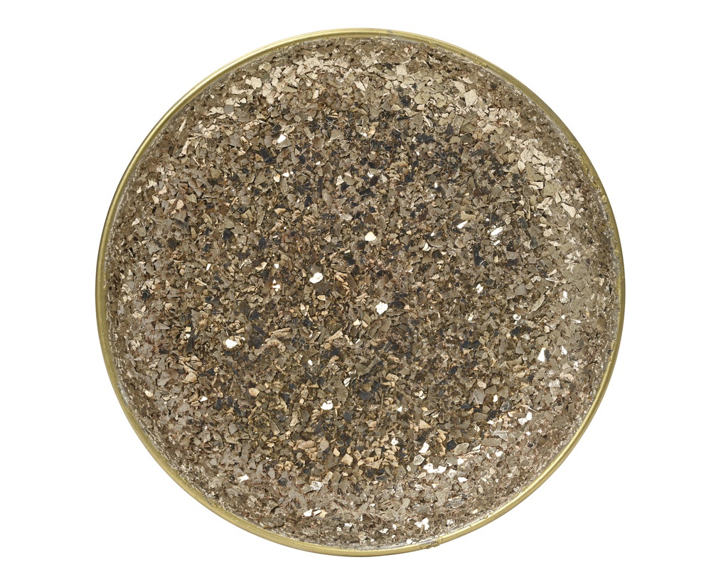 ***DECO PLATE IRON ANTIQUE COPPER dia38.00-H4.50cm