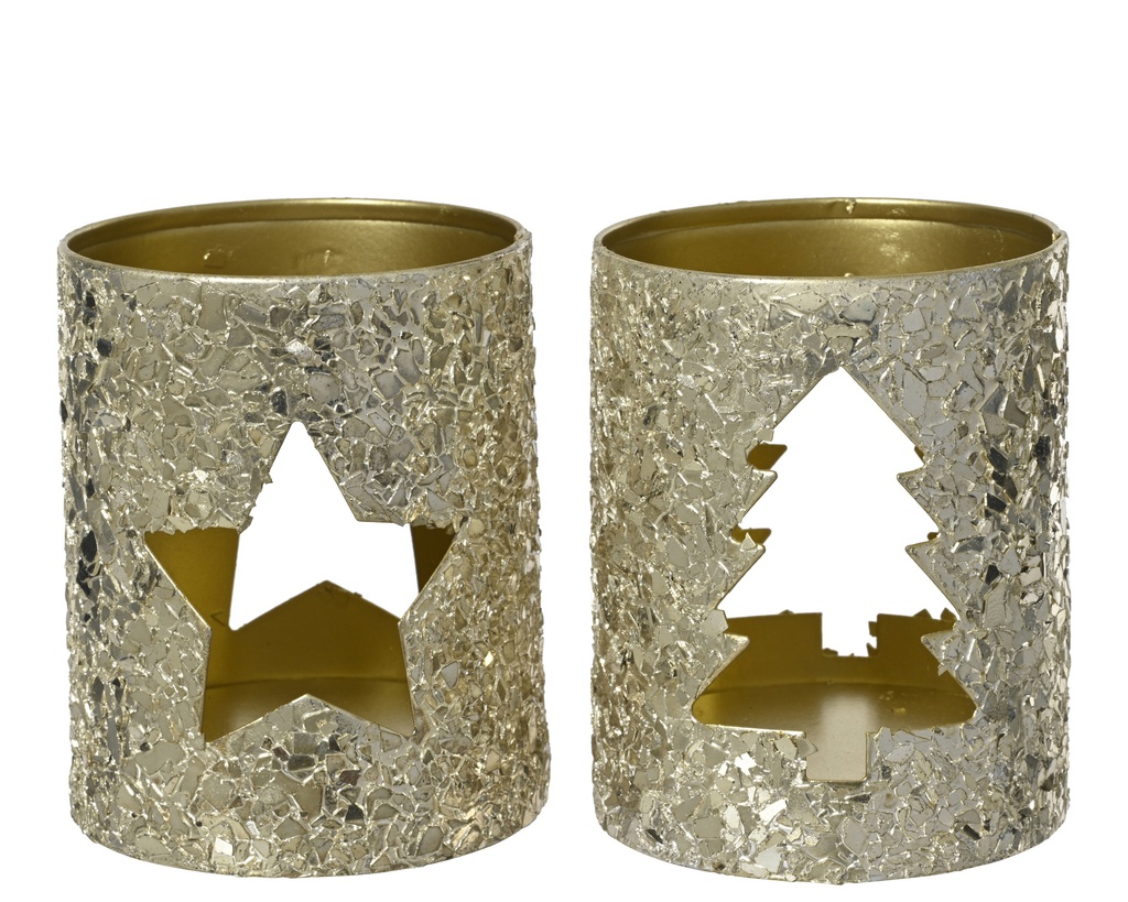 ***TEALIGHTHOLDER IRON SILVER dia7.00-H9.00cm