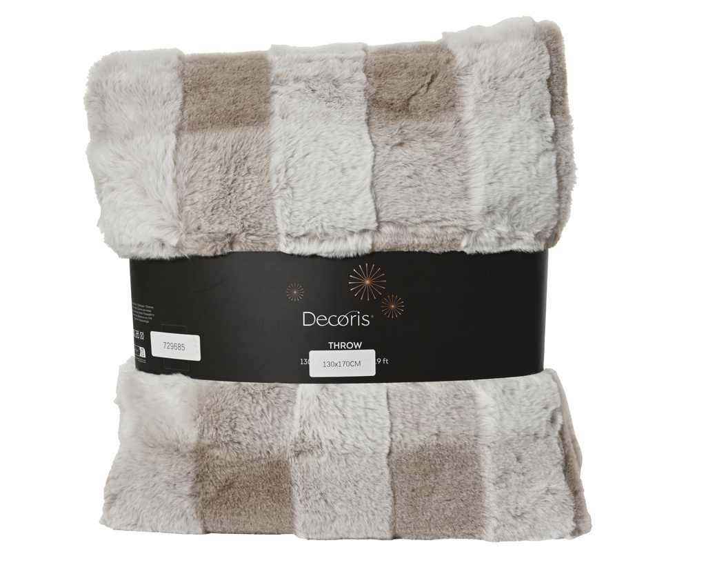 ***THROW POLYESTER BEIGE L130.00-W170.00-H1.30cm