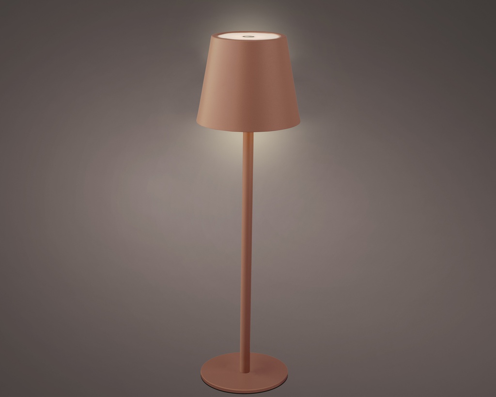 LAMPE DE TABLE RECHARGEABLE - TERRE/BLANC CHAUD - dia9.00-H27.00cm-48L